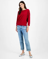 Nautica Jeans Women's Boat-Neck Dolman Shimmer Sweater