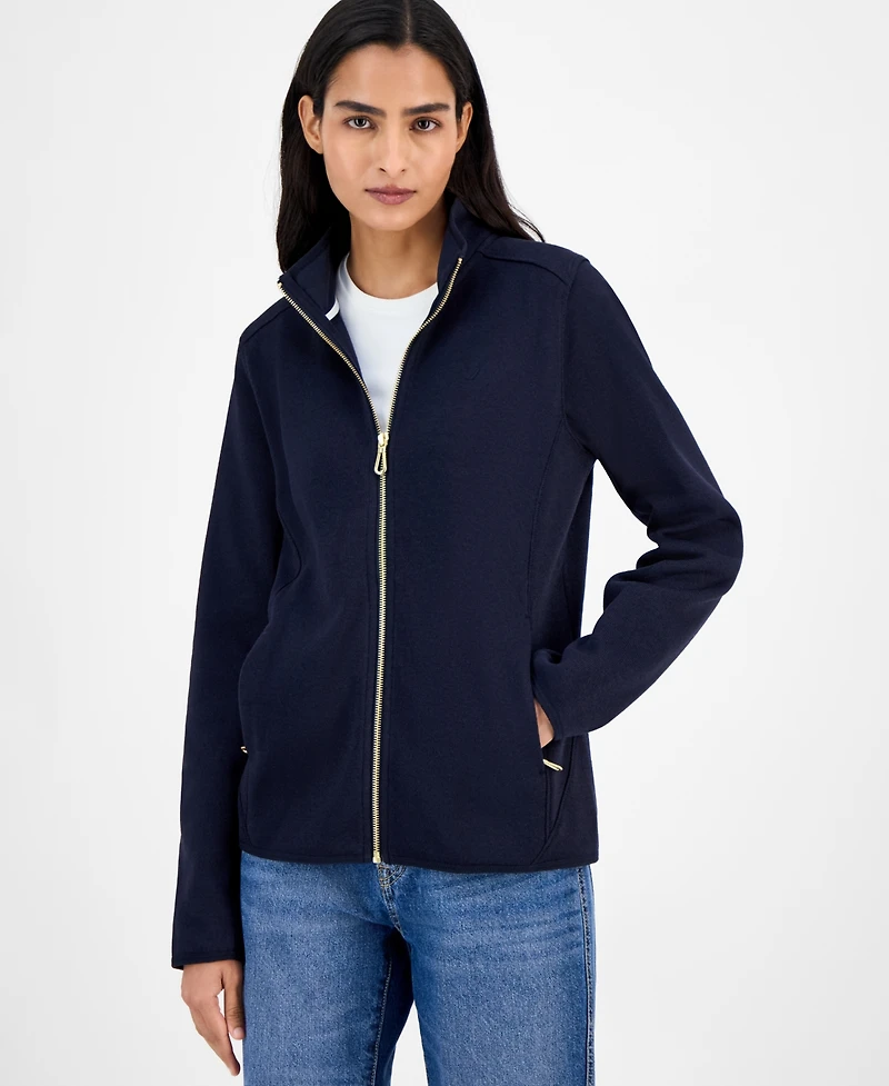 Nautica Jeans Women's Zip-Front Fleece Sweater jacket