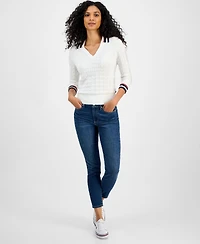 Tommy Hilfiger Women's Spread-Collar Cotton Sweater