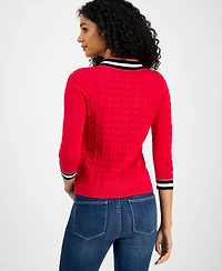 Tommy Hilfiger Women's Spread-Collar Cotton Sweater