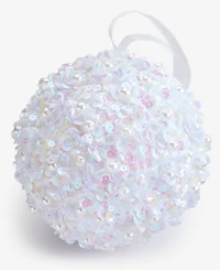 Holiday Lane Pastel Shine White Ball Ornament, Macy's Exclusive