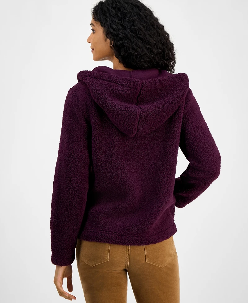 Tommy Hilfiger Women's Zip-Front Long-Sleeve Sherpa Jacket
