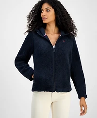 Tommy Hilfiger Women's Zip-Front Long-Sleeve Sherpa Jacket