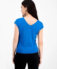 I.n.c. International Concepts Petite Double-v-Neck Cap-Sleeve Top, Macy's Exclusive