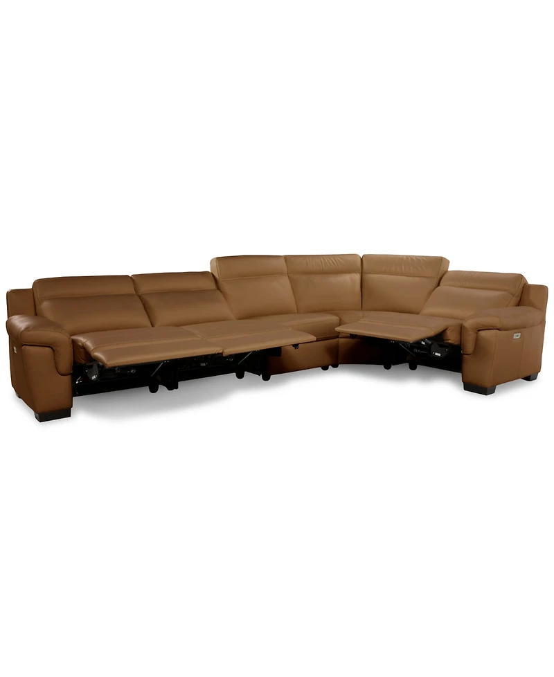 Julius Ii 5-Pc. Leather L Sectional with Power Recliners