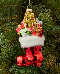 Holiday Lane Christmas Cheer Red Stocking with Gifts Ornament, Macy's Exclusive