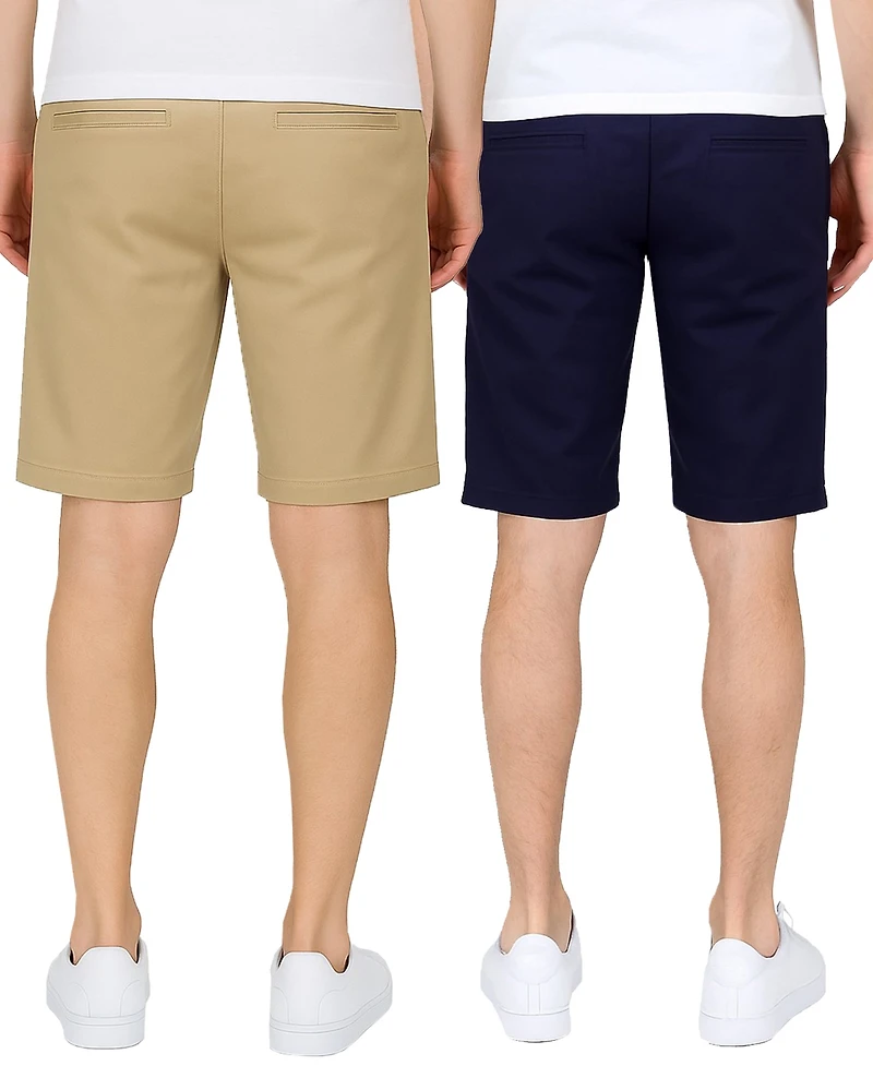 Galaxy By Harvic Men's 2-Pack Flex Stretch Chino Shorts