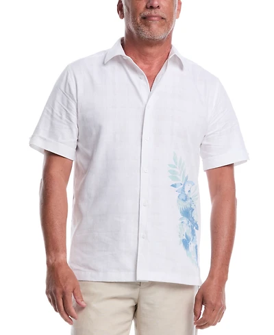 Cubavera Men's Tropical Placement Print Short Sleeve Button-Front Shirt