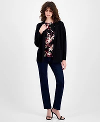 Ak Anne Klein Women's Knit Open-Front Jacket