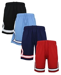 Galaxy By Harvic Men's 4-Pack Lightweight Breathable Moisture Wicking Mesh Shorts