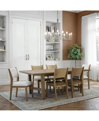 Nordic 7-Pc Dining Set (Table + 4 Side Chairs + 2 Upholstered Chairs)