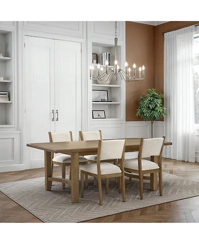 Nordic 5-Pc Dining Set (Table + 4 Upholstered Side Chairs)