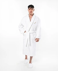 Linum Home Turkish Personalized Unisex Anovia Velour Cotton Bathrobe