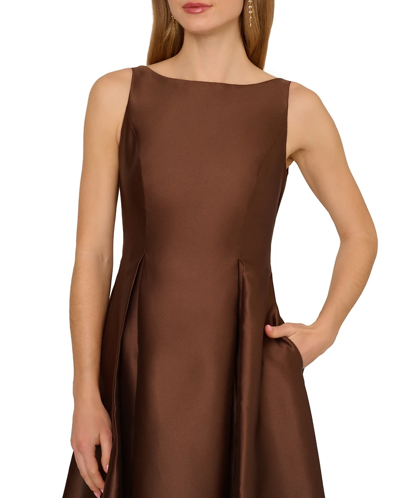 Adrianna Papell Boat-Neck A-Line Dress