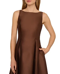 Adrianna Papell Boat-Neck A-Line Dress