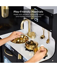 Best Choice Products Pretend Play Kitchen Wooden Toy Set for Kids w/ Telephone, Utensils, Oven, Microwave