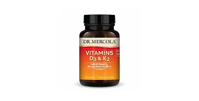 Dr. Mercola Vitamins D3 & K2, 30 Servings, Supports Immune Health