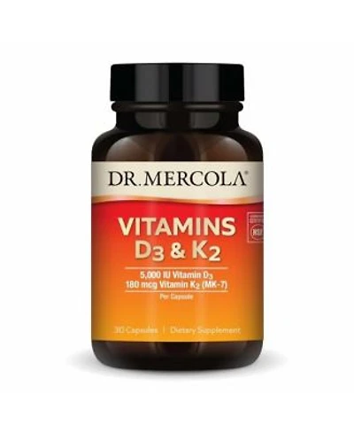 Dr. Mercola Vitamins D3 K2 30 Servings Supports Immune Health
