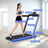 2.25 Hp 2-in-1 Folding Walking Pad Treadmill with Dual Display and App Control