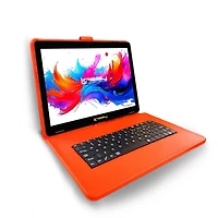 Linsay 10.1"Octa Core 256GB Storage Android 15 Tablet with Red Style Keyboard Premium Tablet Variety Applications