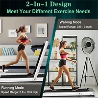 4.75HP 2 In 1 Folding Walking Pad Treadmill with Remote App Control