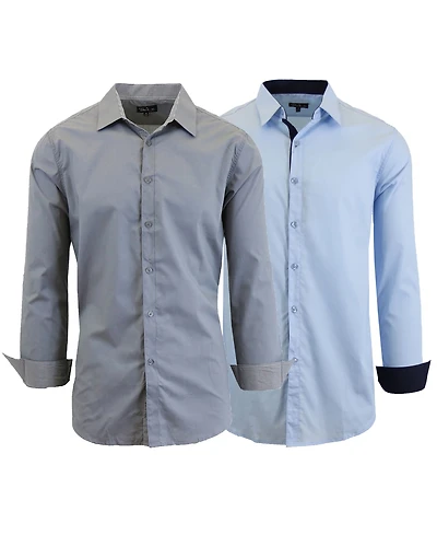 Galaxy By Harvic Men's 2-Pack Slim Fit Solid Shirt