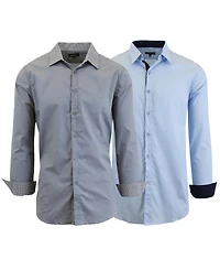 Galaxy By Harvic Men's 2-Pack Slim Fit Solid Shirt