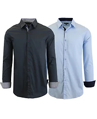 Galaxy By Harvic Men's 2-Pack Slim Fit Solid Shirt