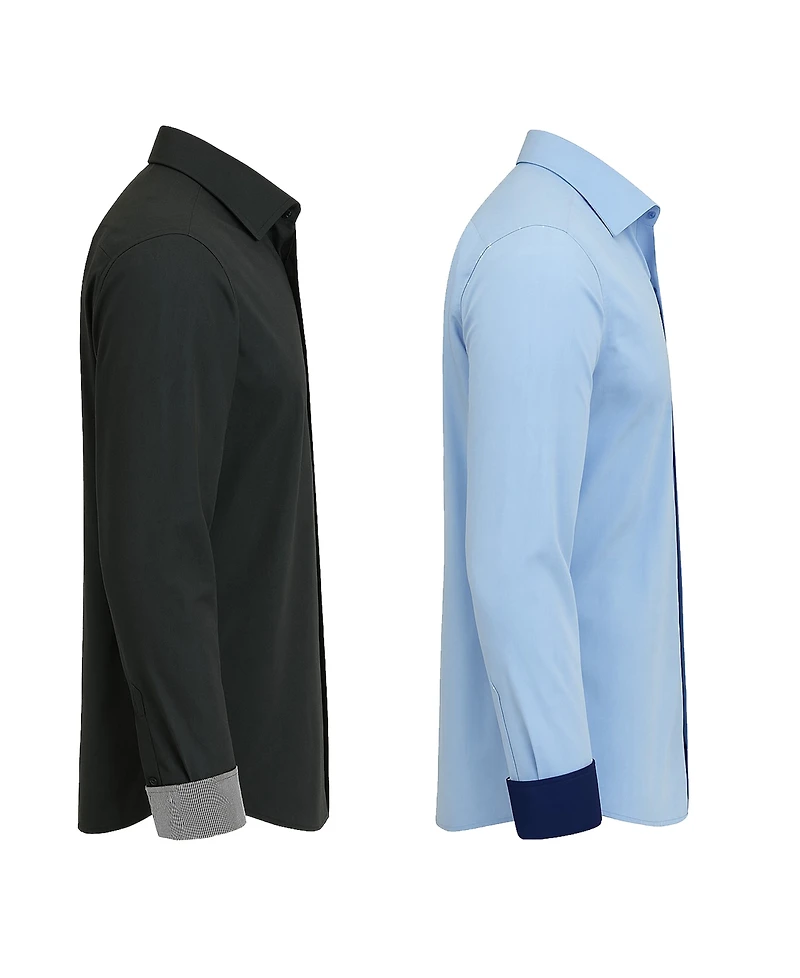 Galaxy By Harvic Men's 2-Pack Slim Fit Solid Shirt