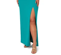 Adrianna Plus Off-The-Shoulder Column Gown