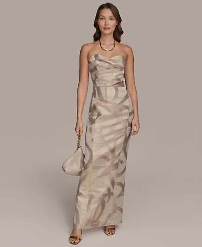 Donna Karan New York Women's Sweetheart Jacquard Gown