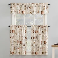 Bristol Coffee Shop Semi-Sheer Rod Pocket Kitchen Curtain Valance