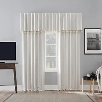Evelina Faux Dupioni Silk Thermal Extreme 100% Blackout Back Tab Curtain Panel
