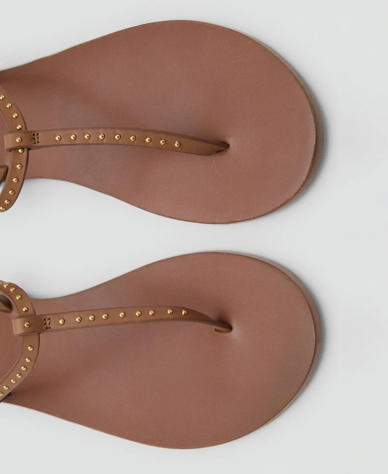 Mango Women's Mini Studs Leather Sandals