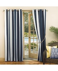 Valencia Cabana Stripe Indoor/Outdoor Uv Protectant Room Darkening Grommet Curtain Panel