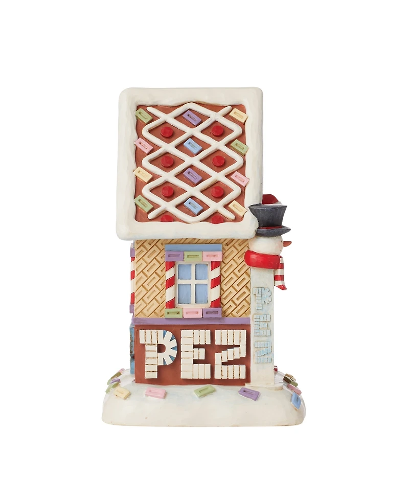 Jim Shore Pez House with Santa and Snowman Figurine