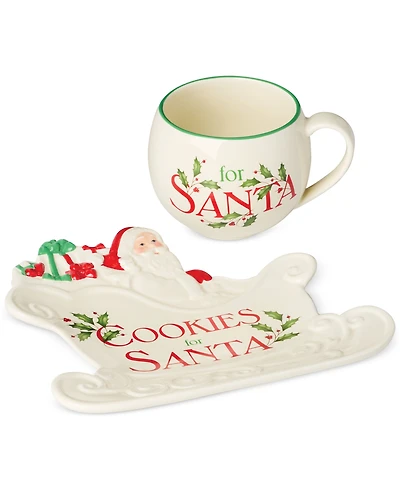 Lenox Holiday Cookies & Milk for Santa Serving Set