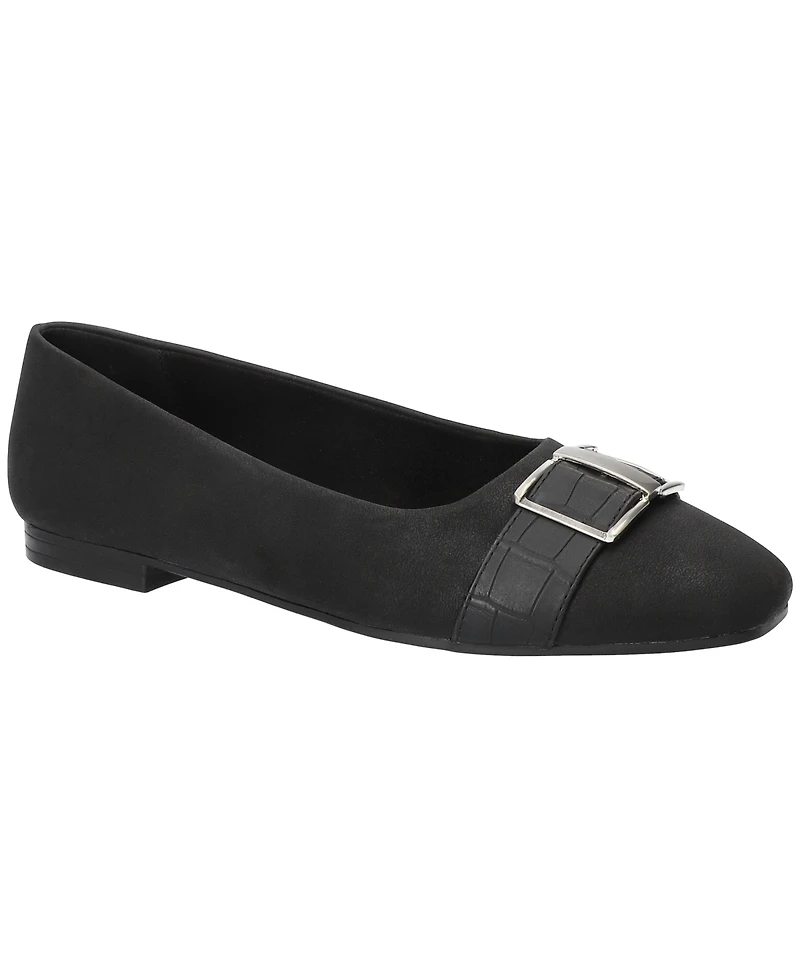 Easy Street Women's Keely Square Toe Ballet Flats
