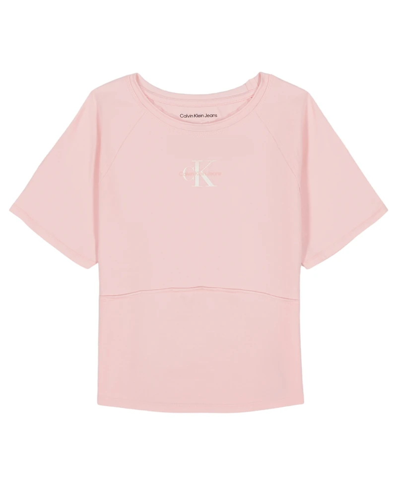 Calvin Klein Big Girls Fitted Baby Short Sleeve T-Shirt