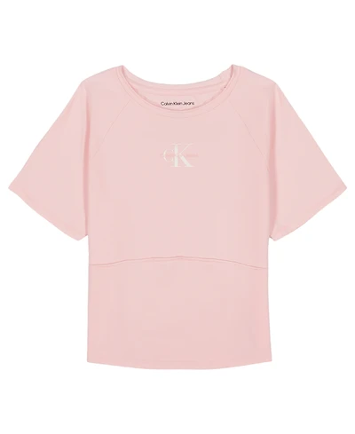 Calvin Klein Big Girls Fitted Baby Short Sleeve T-Shirt