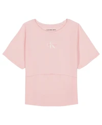 Calvin Klein Big Girls Fitted Baby Short Sleeve T-Shirt