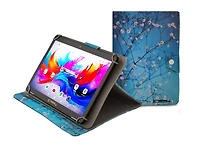 Linsay 10.1"Octa Core 256GB Storage Android 15 Tablet with Flowers Marble Case