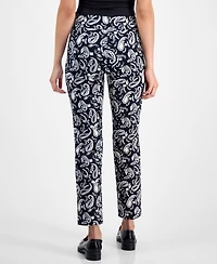Jm Collection Petite Paisley Rivet-Waist Pull-On Pants, Macy's Exclusive