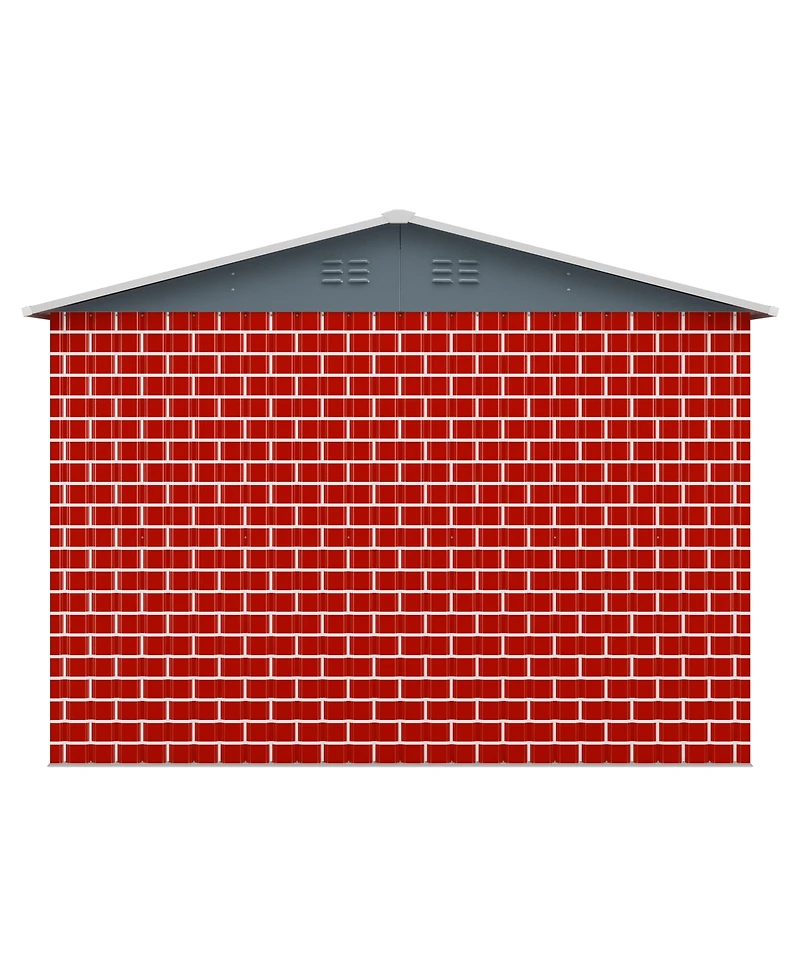 Mondawe 8"x12" Outdoor Storage Shed, Huge Metal Shed with 2 Double Hinged Doors