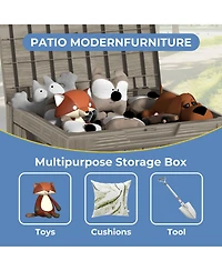 Mondawe 31 Gallon Outdoor Garden Resin Storage Deck Box