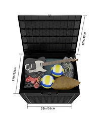 31 Gal Rattan Deck Boxes for Outdoor Storage with Side Handles