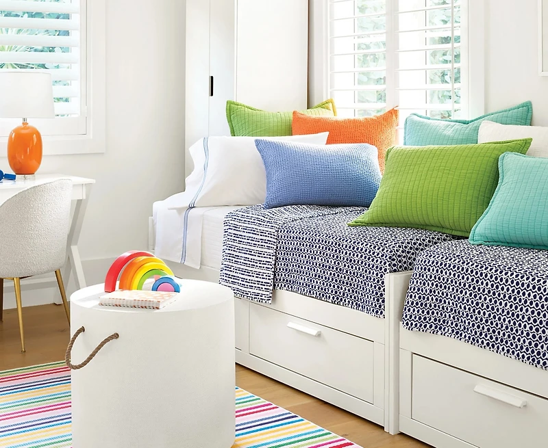 Dash and Albert Rugs by Annie Selke Rainbow Stripe Machine Washable DA2052 3'x5' Area Rug