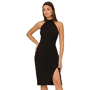 Adrianna Women's Crepe Halter Midi Sheath Dress