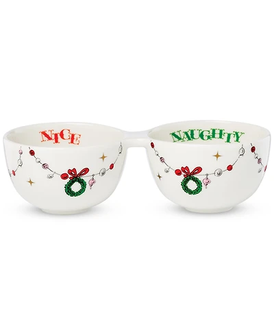 Lenox Merry Grinchmas Naughty or Nice Double Dip Bowl