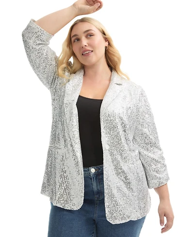 June + Vie Women's Sequin Blazer